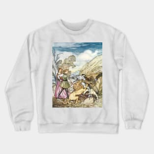 Cesarino and the Dragon - Arthur Rackham Crewneck Sweatshirt